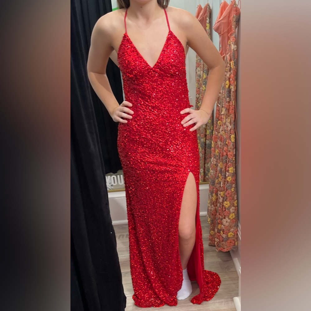 All The Rage Red Prom Dress size 4. Never worn. Never altered. Only tried on.